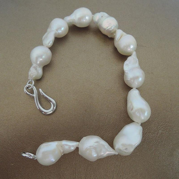 Large White Baroque Pearl Bracelet