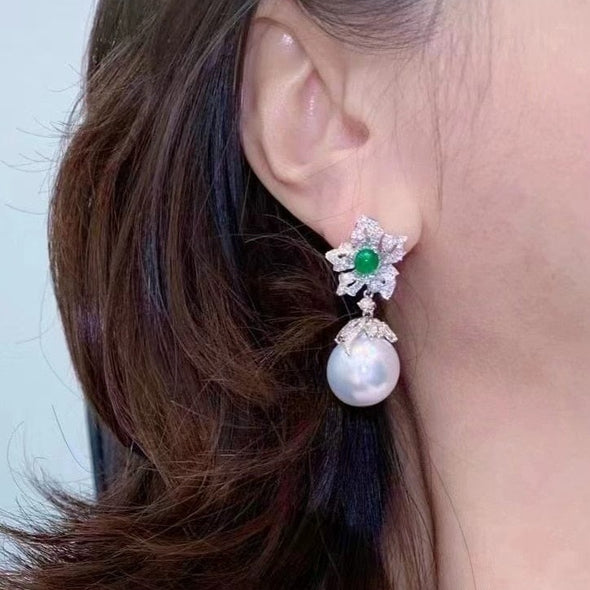 Luxurious White Pearl Drop Earrings