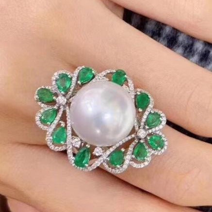 Stunning Sparkling White Fresh Water Pearl Ring