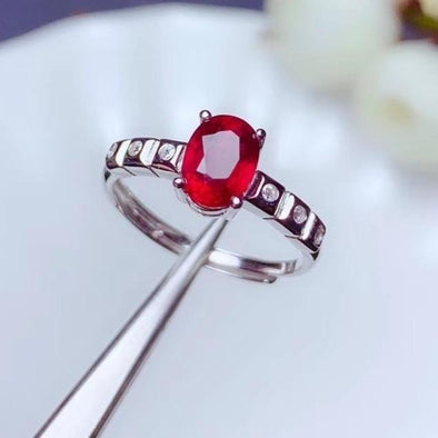 Classic Natural Solitare Ruby Ring