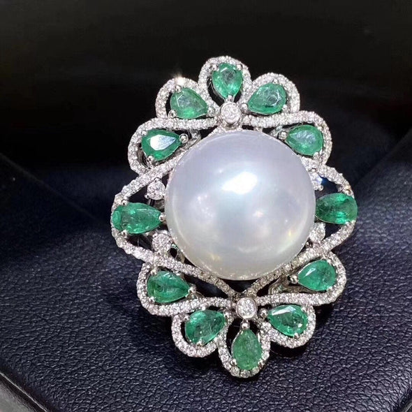 Stunning Sparkling White Fresh Water Pearl Ring