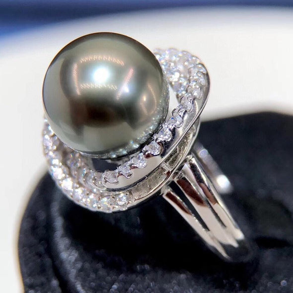 Gorgeous Tahitian Black Pearl Ring