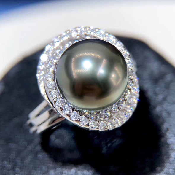 Gorgeous Tahitian Black Pearl Ring