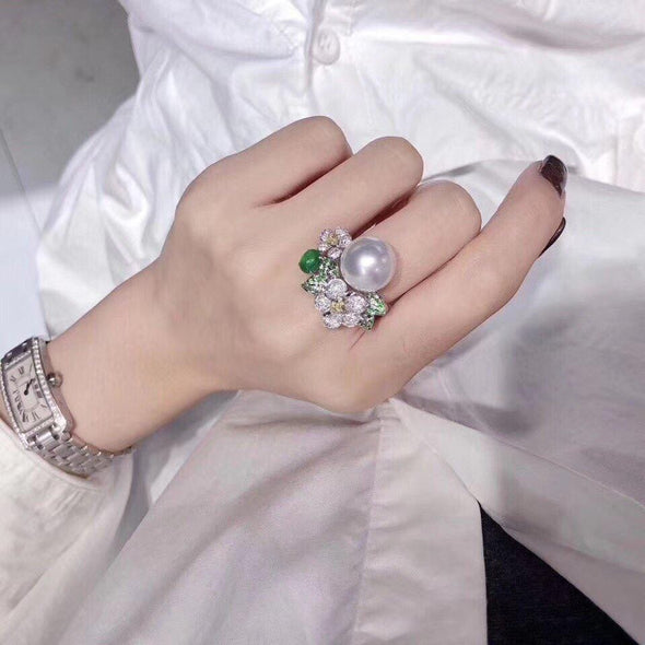 Beautiful Enchanted Floral Pearl Ring