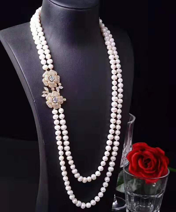 Luxurious Double Strand Freshwater Pearl Necklace