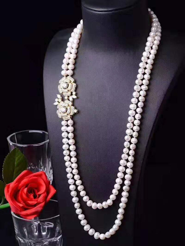 Luxurious Double Strand Freshwater Pearl Necklace
