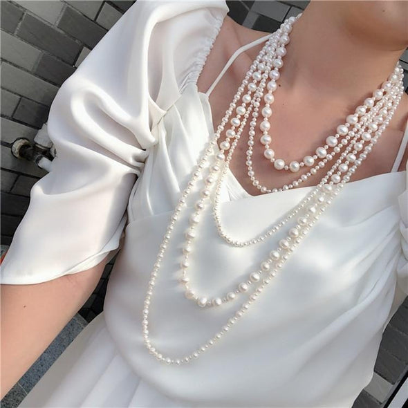Beautifully Handcrafted Freshwater Pearl Multi Strand Necklace