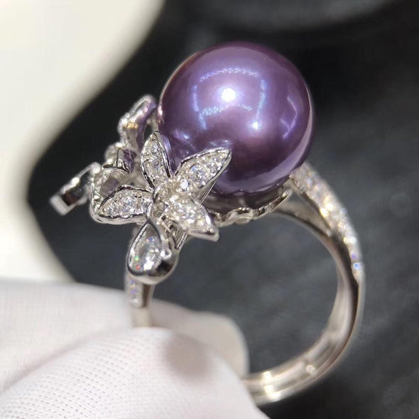 Luxurious Natural Purple Pearl Ring