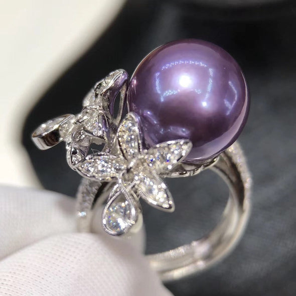 Luxurious Natural Purple Pearl Ring