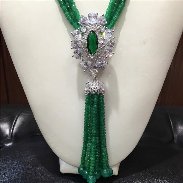 Extra Large Thick Emerald Green Thread Tassels - 4.4 inches
